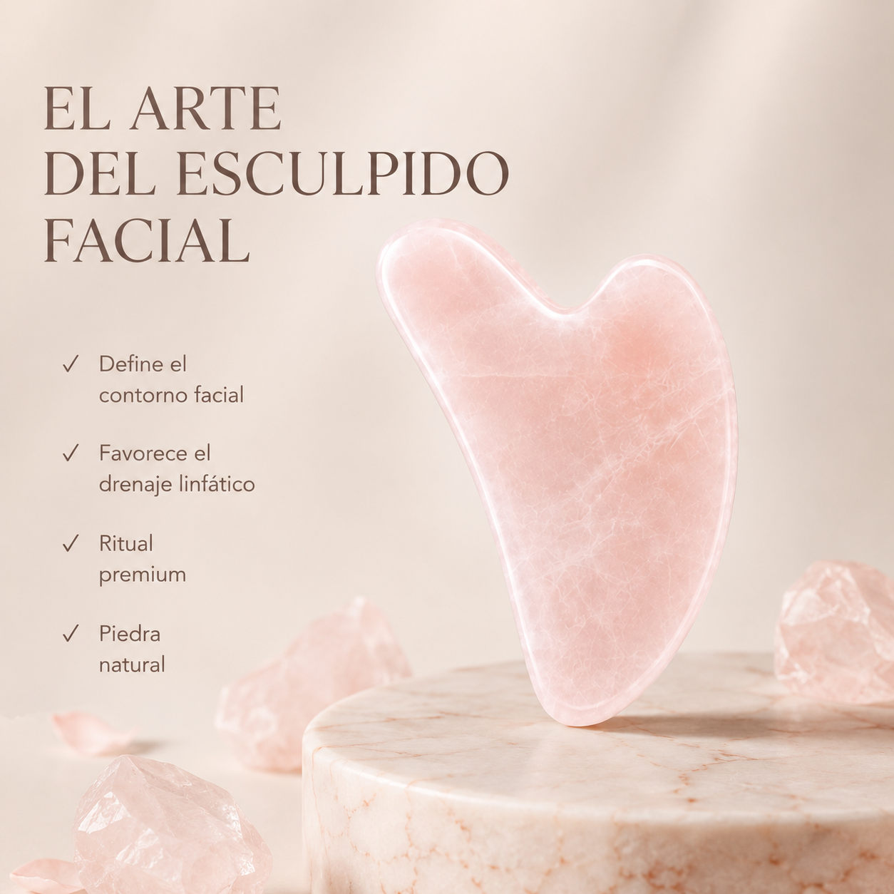 Piedra Gua Sha de Jade Rosa