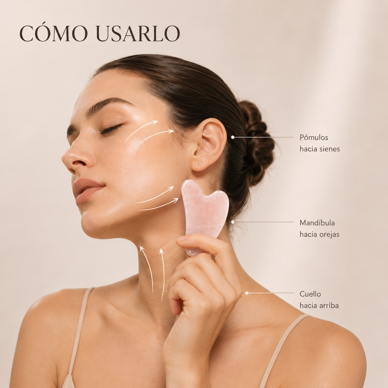 Piedra Gua Sha de Jade Rosa